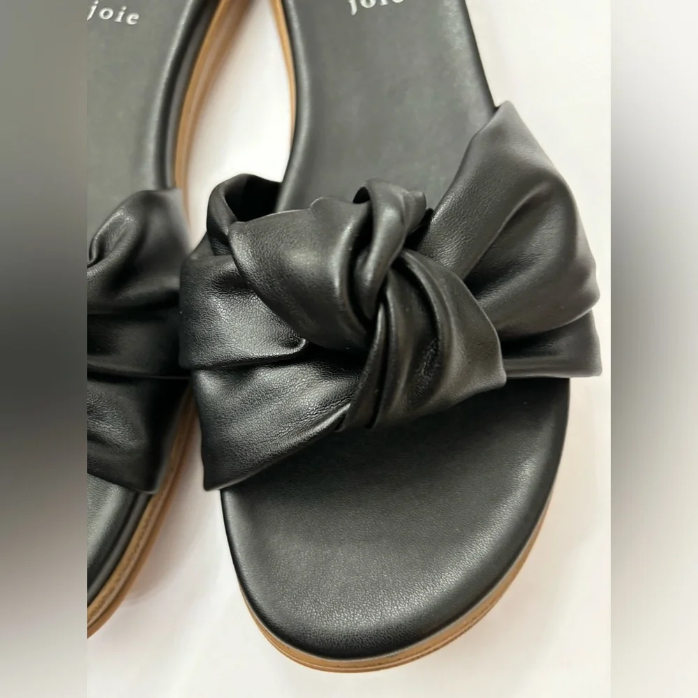Joie Women’s Black Single Strap Knot Sandals size 9.5 Summer Casual Vacation